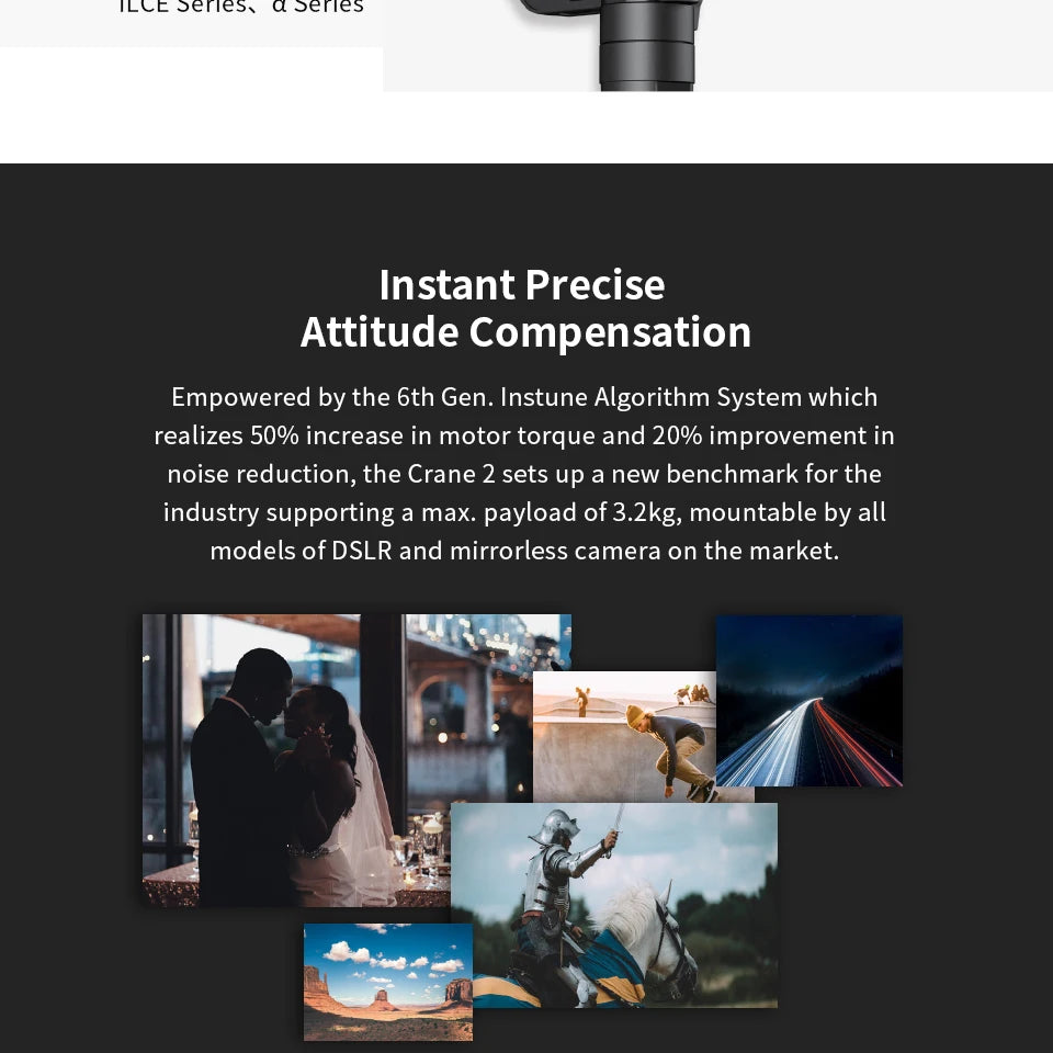 ZHIYUN Crane 2 3-Axis Camera Stabilizer DSLR Camera Stabilizer for Canon Follow Focus Gimbal for Zhiyun Smooth 4 Gimbal