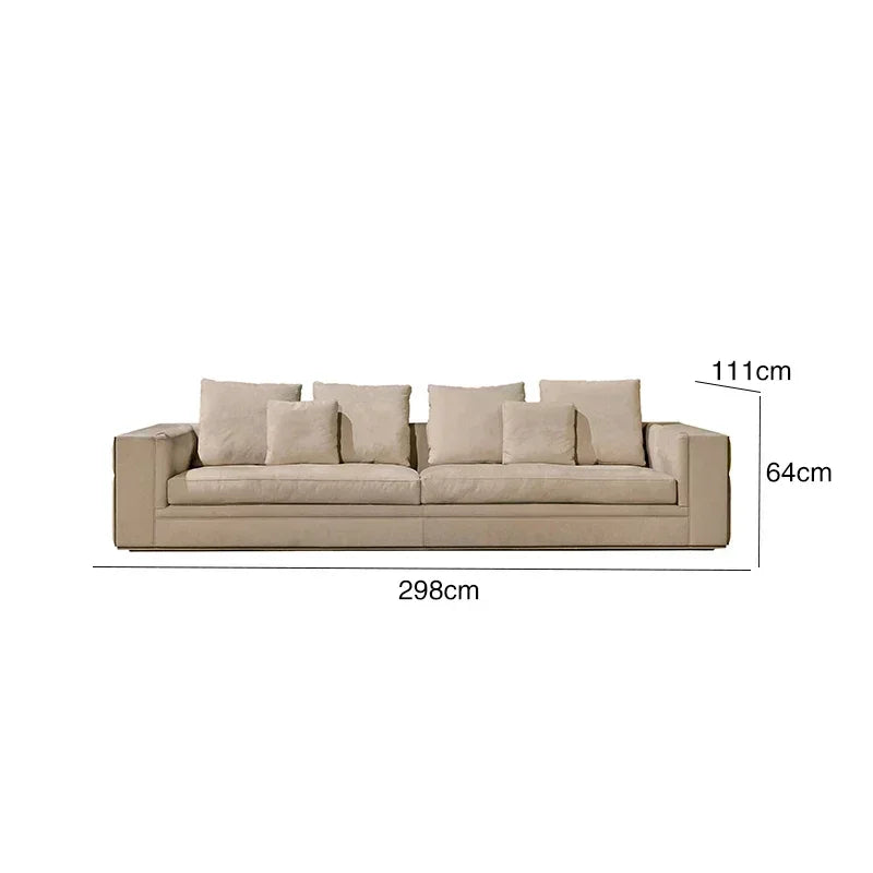 Light Luxury Living Room Sofa High-end Home Furniture for Large Villa L-shaped Leather Couch Designer Furniture Sofa for Villa