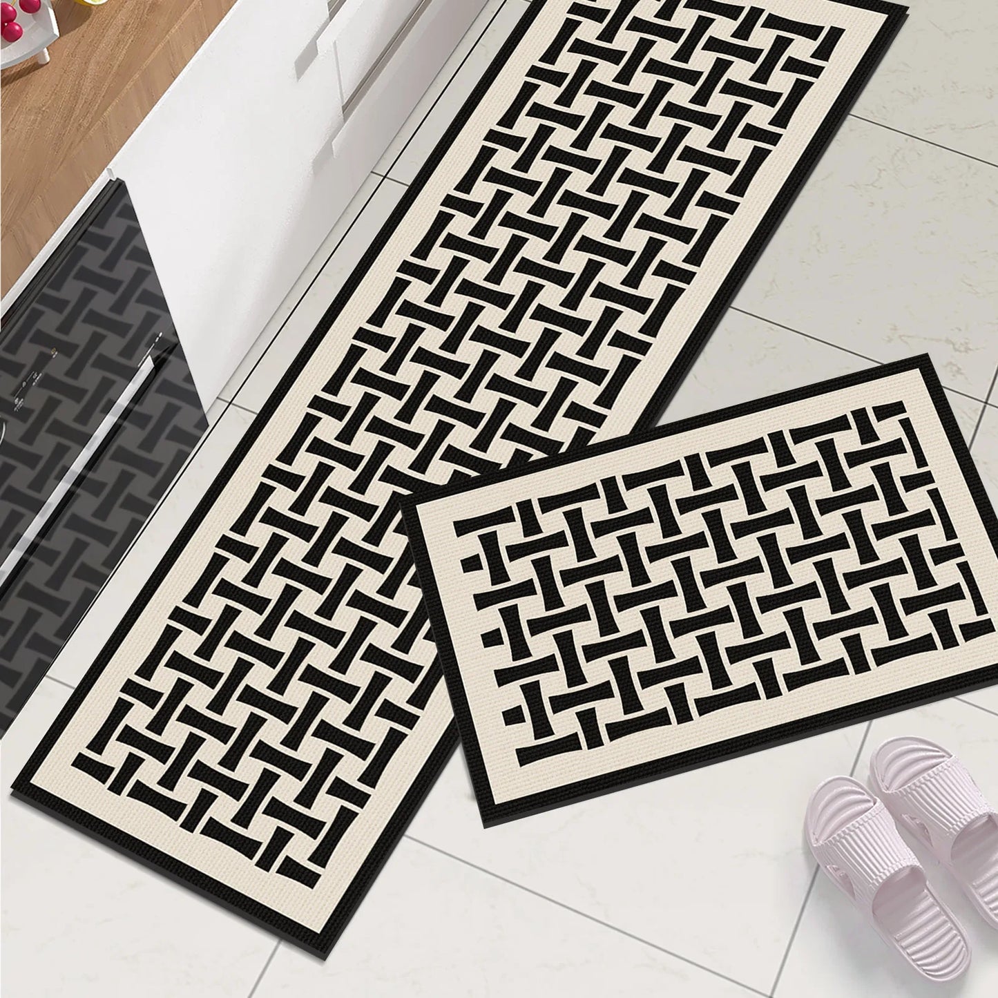 Long Area Retro Diatomite Kitche Floor Mat Waterproof Kitchen Rug For Living Room Hallway Bathroom Mats Doormat Washable
