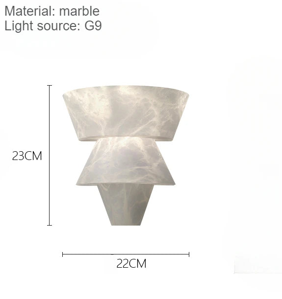 Spanish Marble Wall Lamp Modern Luxury LED Wall Light Creative Living Room Bedroom Corridor Bathroom Villa Wall Decor G9 Bulb