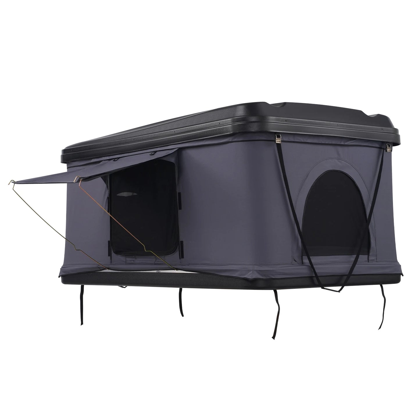SucceBuy Rooftop Tent Hard Shell Roof Top with Telescopic Ladder Thick Mattress Waterproof Windproof Jeep SUV Van Pickup Truck