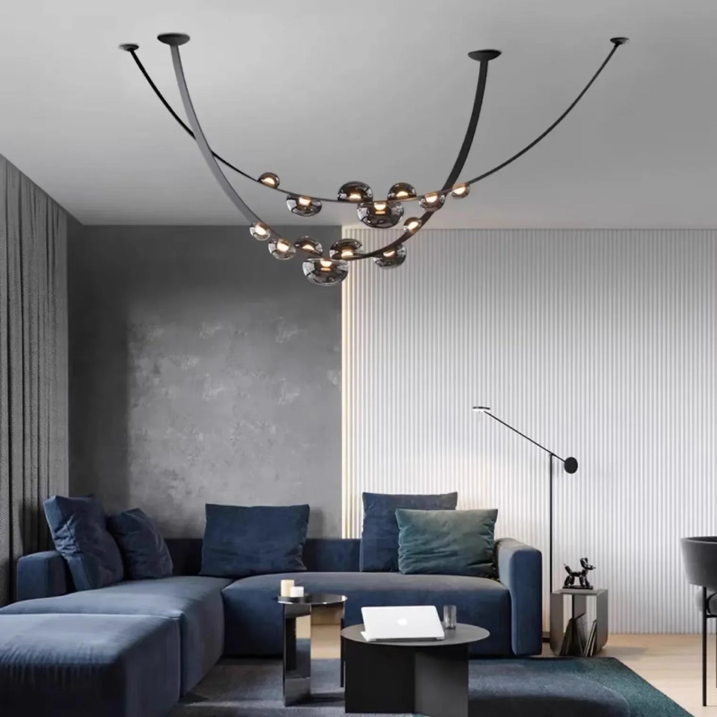 Modern Minimalist Restaurant Gray Decorative Chandelier Nordic Art Designer Villa Duplex Suspended Living Room Staircase Chandel