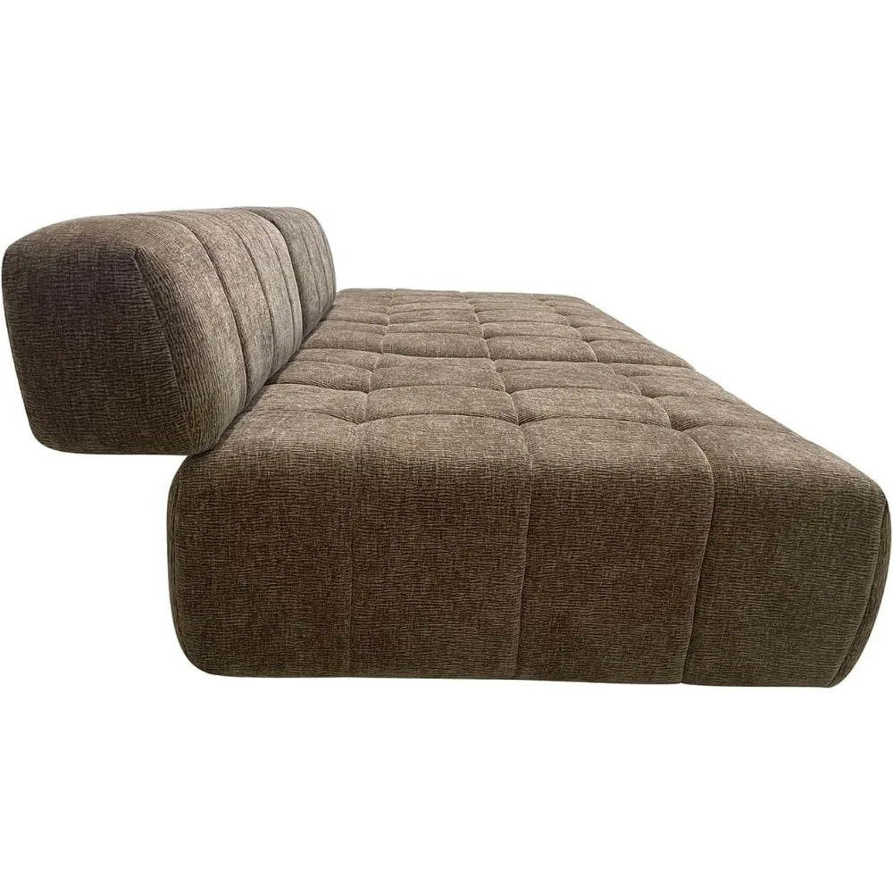135"Curved Sectional Sofa,Modern Boucle Fabric Upholstered Modular Couch Oversized 6-Seat Sofa for Living Room,Bedroom,Apartment