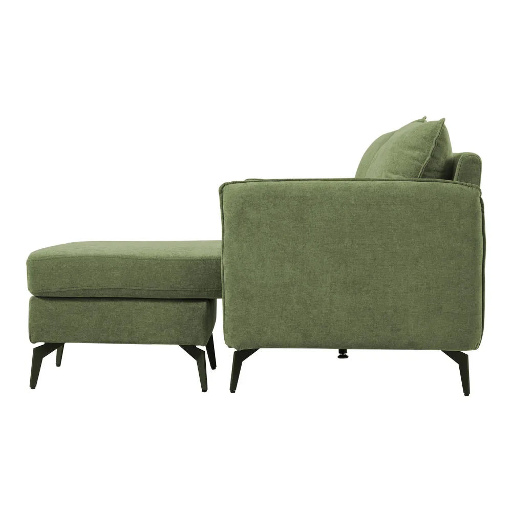 3 Seater Upholstered Corner Sectional Sofa Modern L-Shape Living Room Sofa, 193x136x73cm