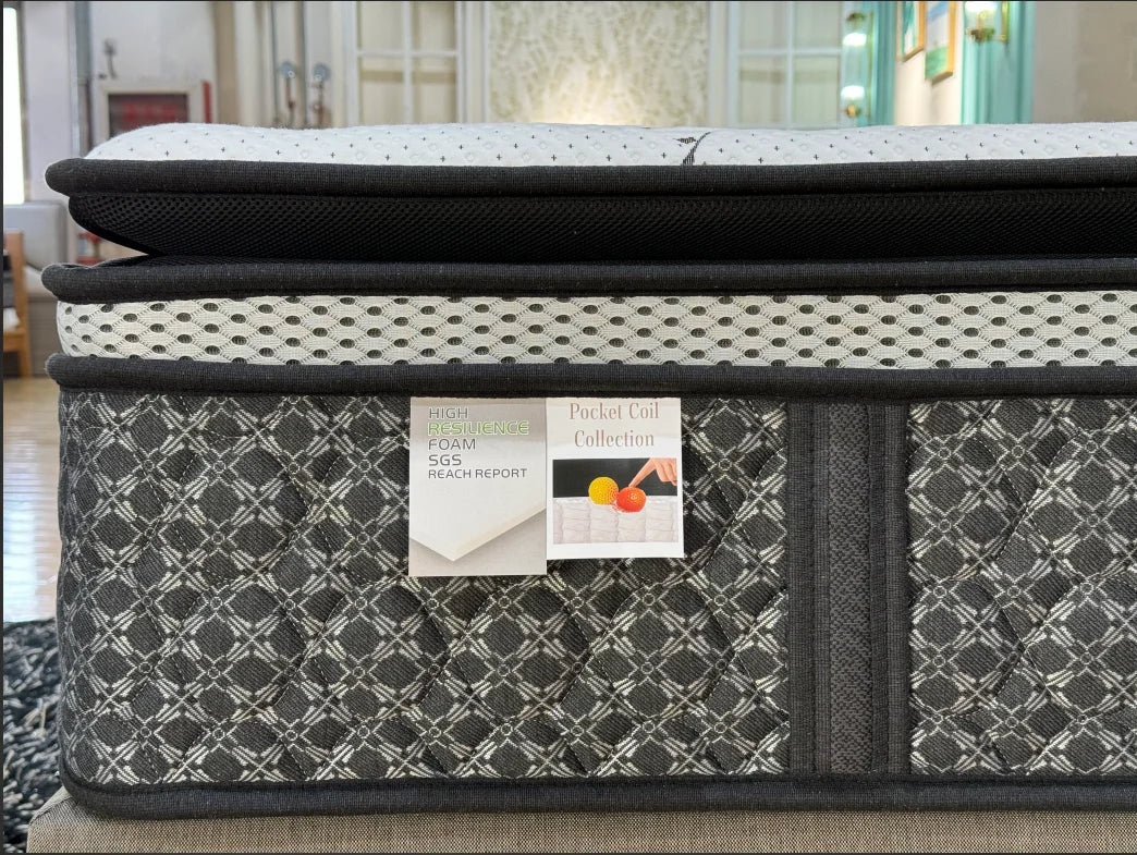 Import Luxury Hotel Queen king Size Custom Mattress 35cm Compress Memory Foam the Best Pocket Spring Mattress From Supplier
