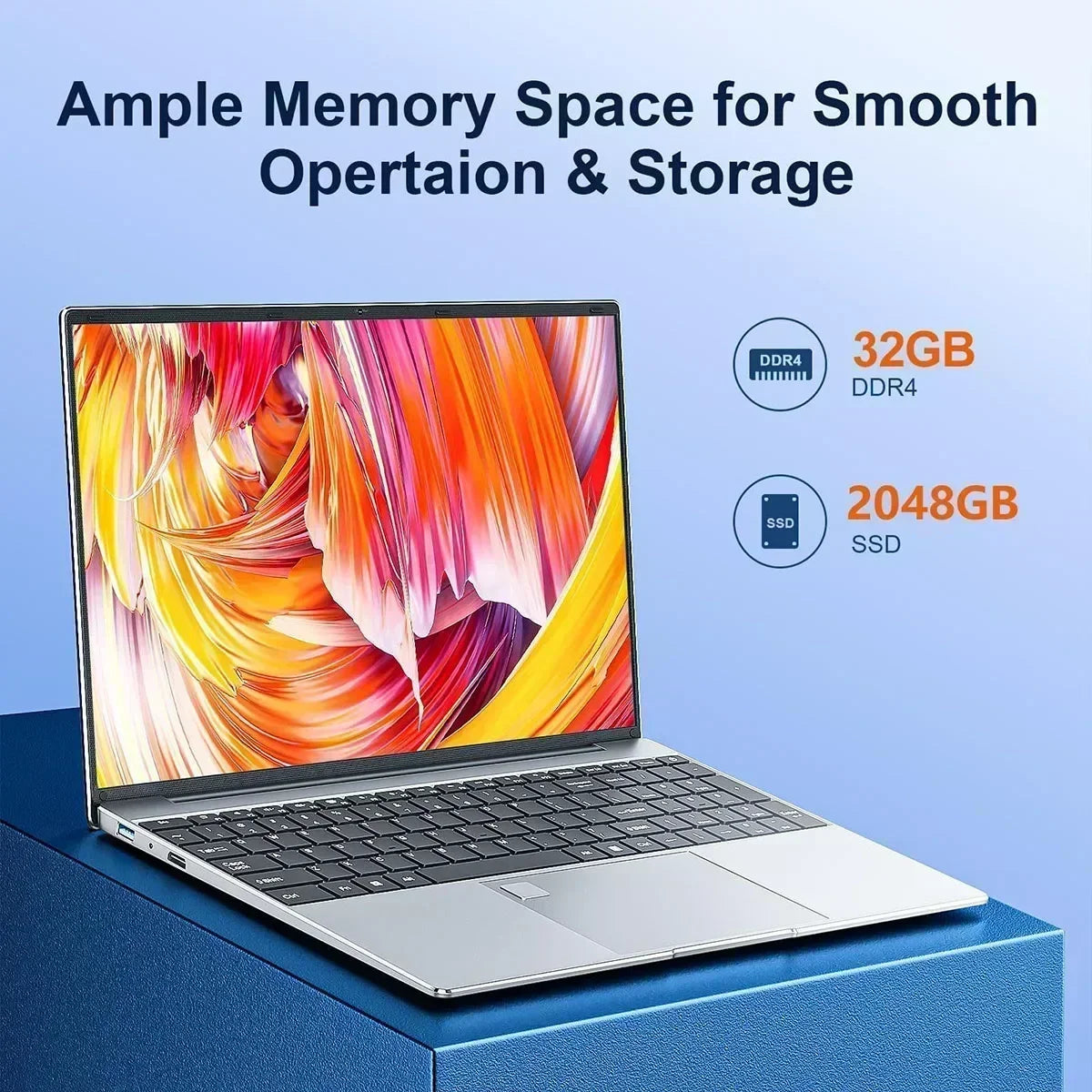 2025 Laptop 15.6 Inch 32GB Ram DDR4 2048GB SSD Windows 11 Notebook Pc Gamer Intel N5095 Office Computer WIFI Backlit Fingerprint