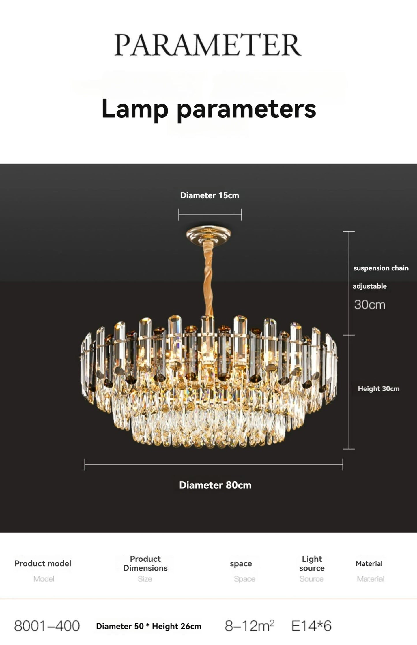 Post-modern Simple and Luxurious Crystal Chandelier Living Room Lamps Dining Room Decoration Household Led Indoor Lighting