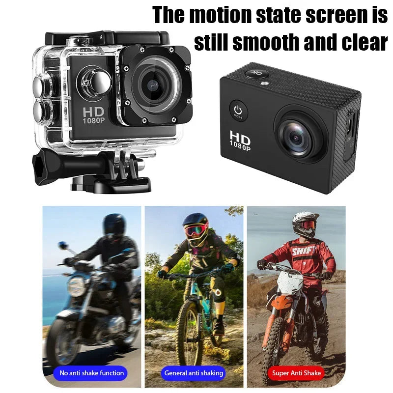 Portable Action Cameras Waterproof Camera with Remote Control Outdoor Cycling Record HD Digital Cameras Photography Camera