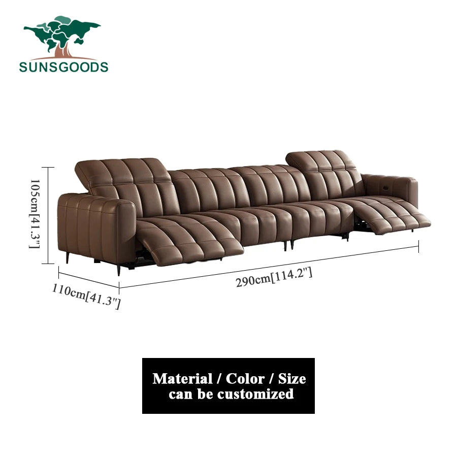 Leather Sofa Electric Recliner Sectional Home Theater Seating Manual Power Reclining Set Genuine Furniture Living Room