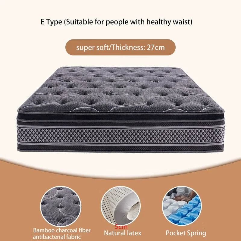 Luxury Hybrid Queen Bed Mattress Breathable Rolled Mattress in a Box Home Furniture for Villa & Hotel