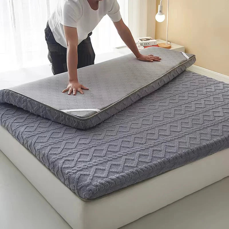 Thick Velvet Mattress Single Double Size Sponge Mattress Cushion Mat Soft Tatami Sleeping Pad