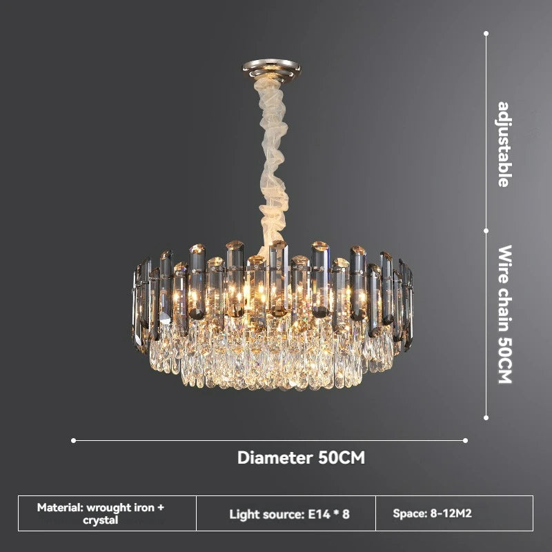 Post-modern Simple and Luxurious Crystal Chandelier Living Room Lamps Dining Room Decoration Household Led Indoor Lighting