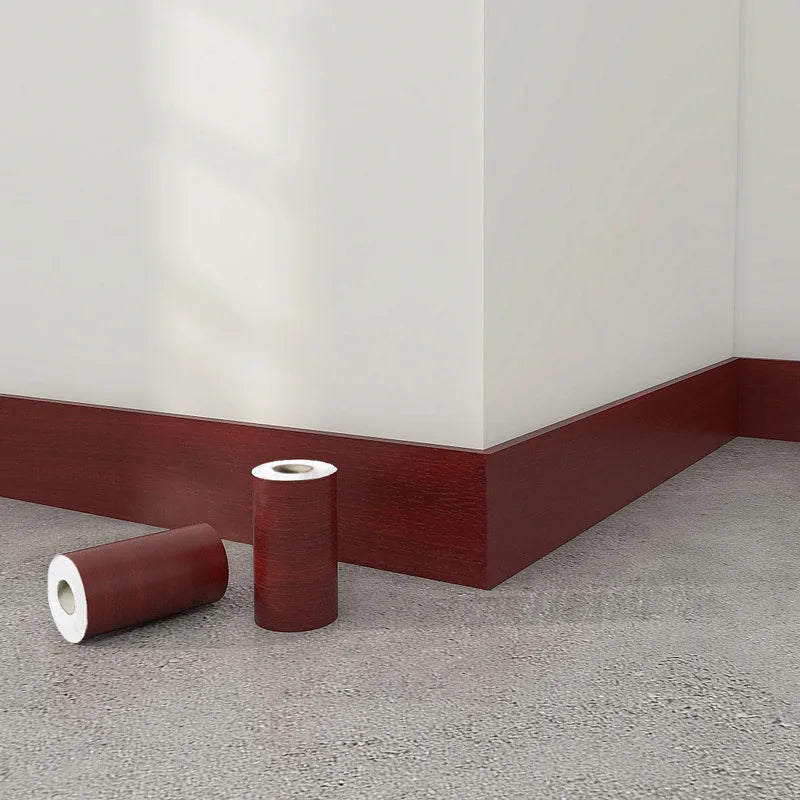 5M Skirting Line Wall Sticker Imitation Wood Pattern Self-adhesive PVC Sticker Living Room Corner Decals