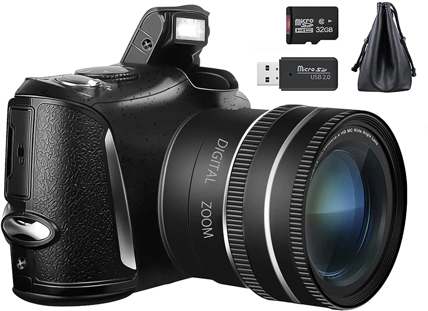 NBD Digital Camera for Photography and Video 4K 48MP Vlogging Camera for YouTube 16X Digital Zoom 52mm Wide Angle & Macro Lens