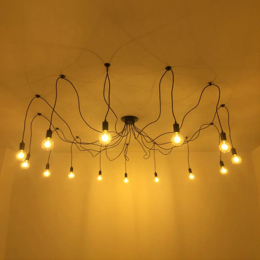 DIY Spider Chandelier Industrial Pendant Lights E27 Modern Ceiling Hanging Lamp Dinning Living Room Courtyard Lighting Fixture