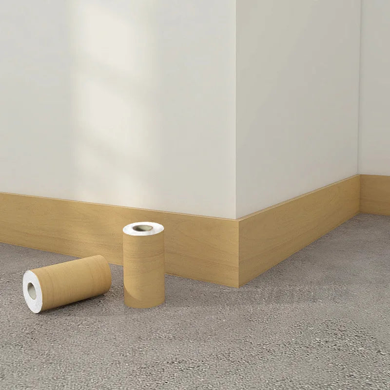 5M Skirting Line Wall Sticker Imitation Wood Pattern Self-adhesive PVC Sticker Living Room Corner Decals