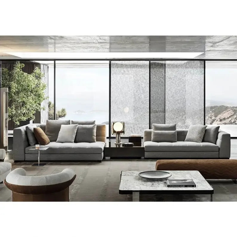 Italian Modern Sectional living room sofa set leather corner office sale