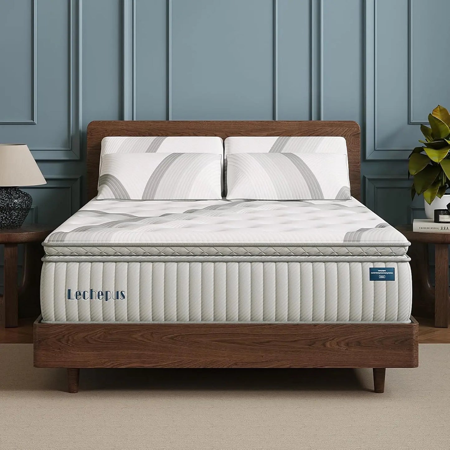 Full Mattress 14Inch Medium Plush Full Size Mattress in Box Hybrid Mattress with Memory Foam 7 Zone Individual Pocket Spring
