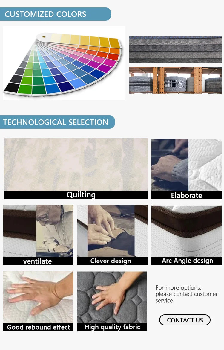 2024 Popular Spring Contour Wave Orthopedic Mattresses Memory Foam Latex Mattress With Removable Cover
