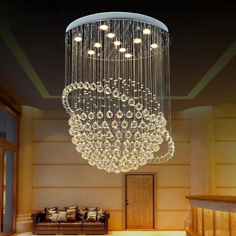 Creative Crystal Chandelier, Hotel Lobby, Restaurant, Duplex Building, Villa, High Ceiling, Living Room, Staircase, Long Chandel