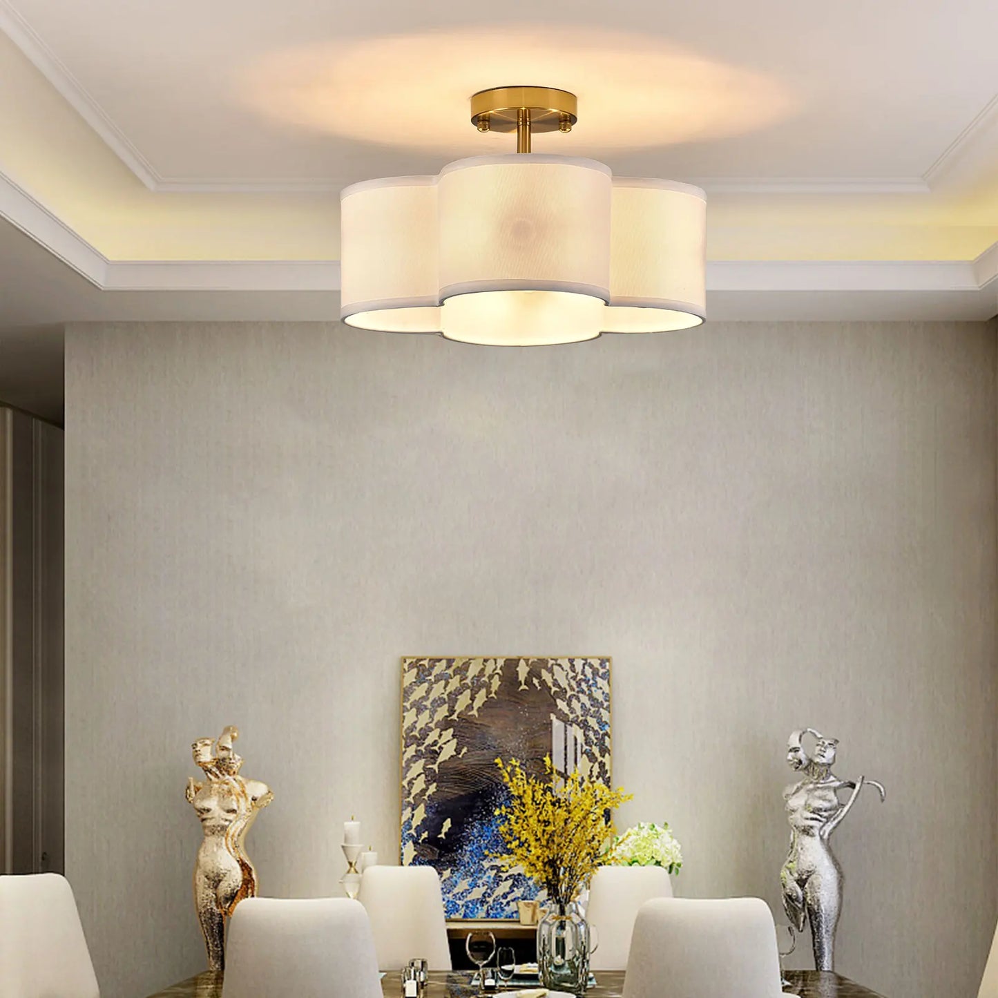 LOYALHEARTD 4-Light Ceiling Light Chandelier Island Pendant Lamp Fixture Light Living Room