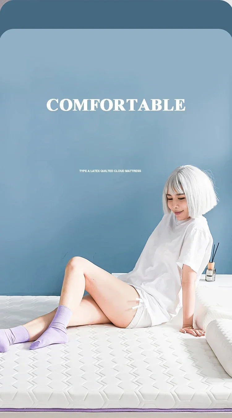 Foldable Natural Latex Mattress for Double Single Bed King Size Mat In Dormitory Hotels Bedroom Furniture Household Thickened