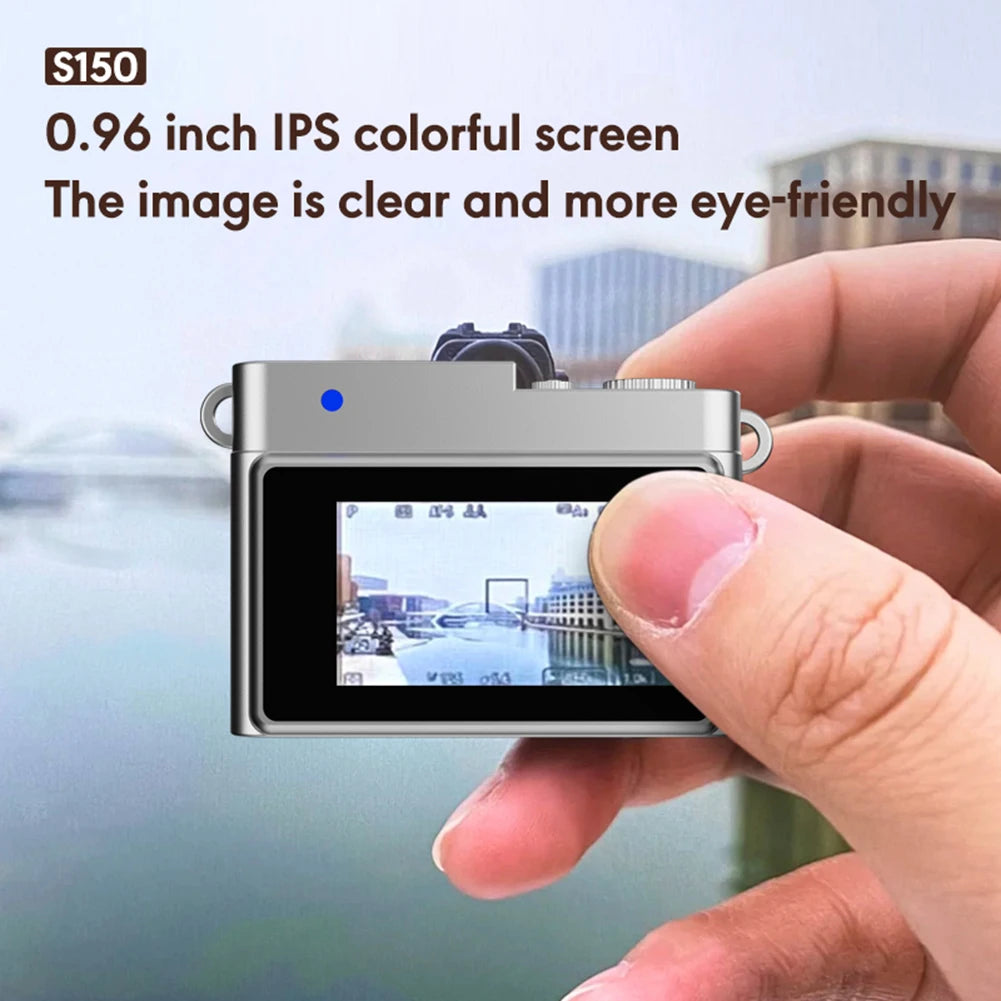 S150 Retro Digital Camera Mini Video Cam Photography Point Camera 1080P Pocket Video Recorder with LED Flash Light for Kids Toys