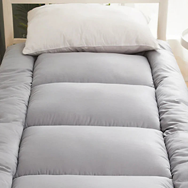 Premium Mattress Topper With Feather Velvet and Brushed Surface for Single/Double Beds Futon Sleeping Mats on the Floor Cover