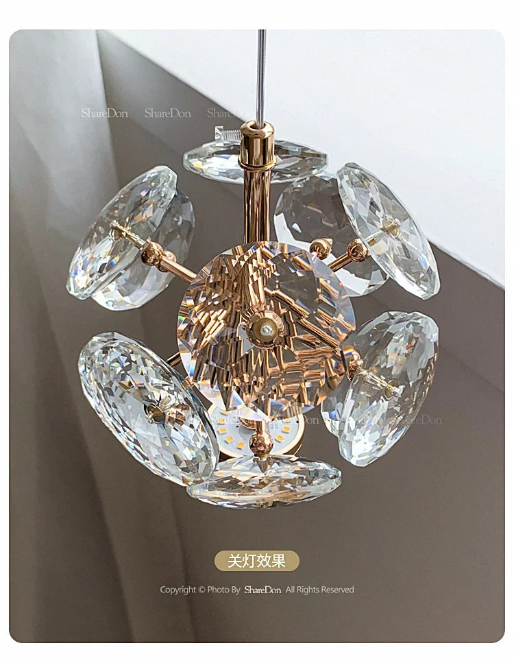 Modern K9 Pure Crystal Bedside Small Chandelier Light Lluxury Crystal Wall Lamp Corridor Ceiling Lamp Bar Decoration Noble Lamps