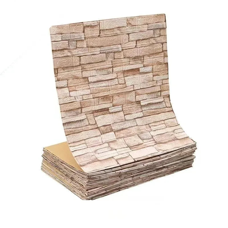 70cmx1/5/10m 3D Foam Self-Adhesive Wallpaper Waterproof Brick Wall Stickers Living Room Bedroom Wall Stickers Home Decoration