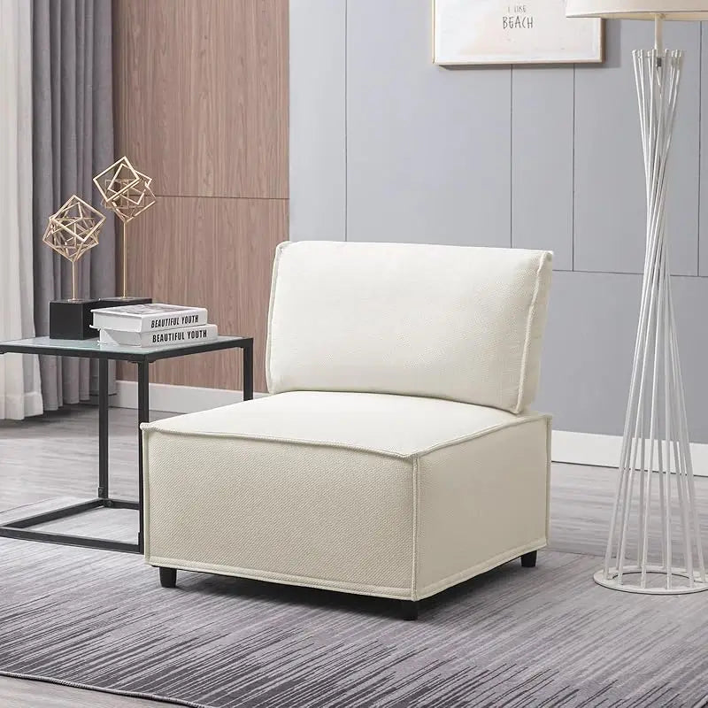 Modular Sectional Sofa with Chaise, Convertible Oversize L Shaped Couch with Reversible Ottoman,Linen 6 Seater Free Combination