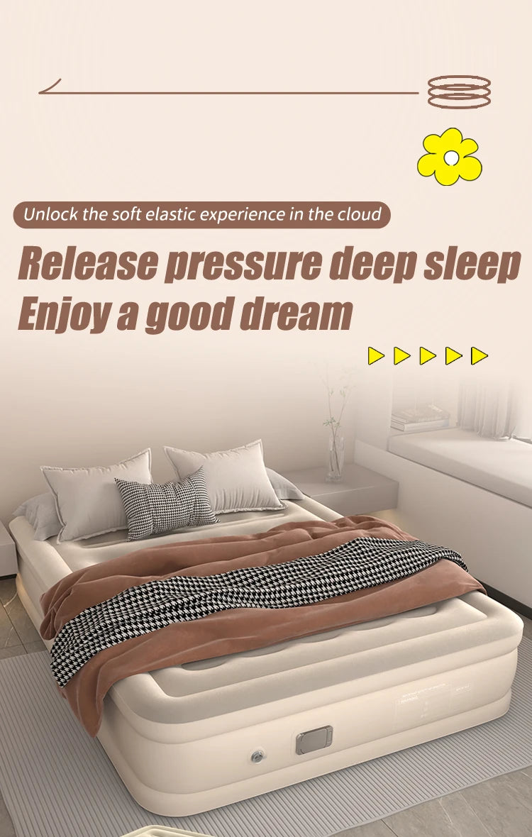 Luxury Twin Size Automatic Inflatable Mattress Camping air Bed with Carry Bags Manufacture Directly Supply