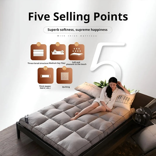 Summer thickening tatami mattress Feather down soft mattress foldable futon folding soft mattresses