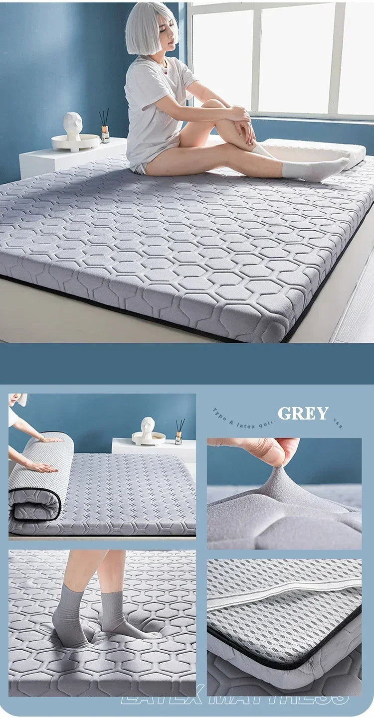 Foldable Natural Latex Mattress for Double Single Bed King Size Mat In Dormitory Hotels Bedroom Furniture Household Thickened