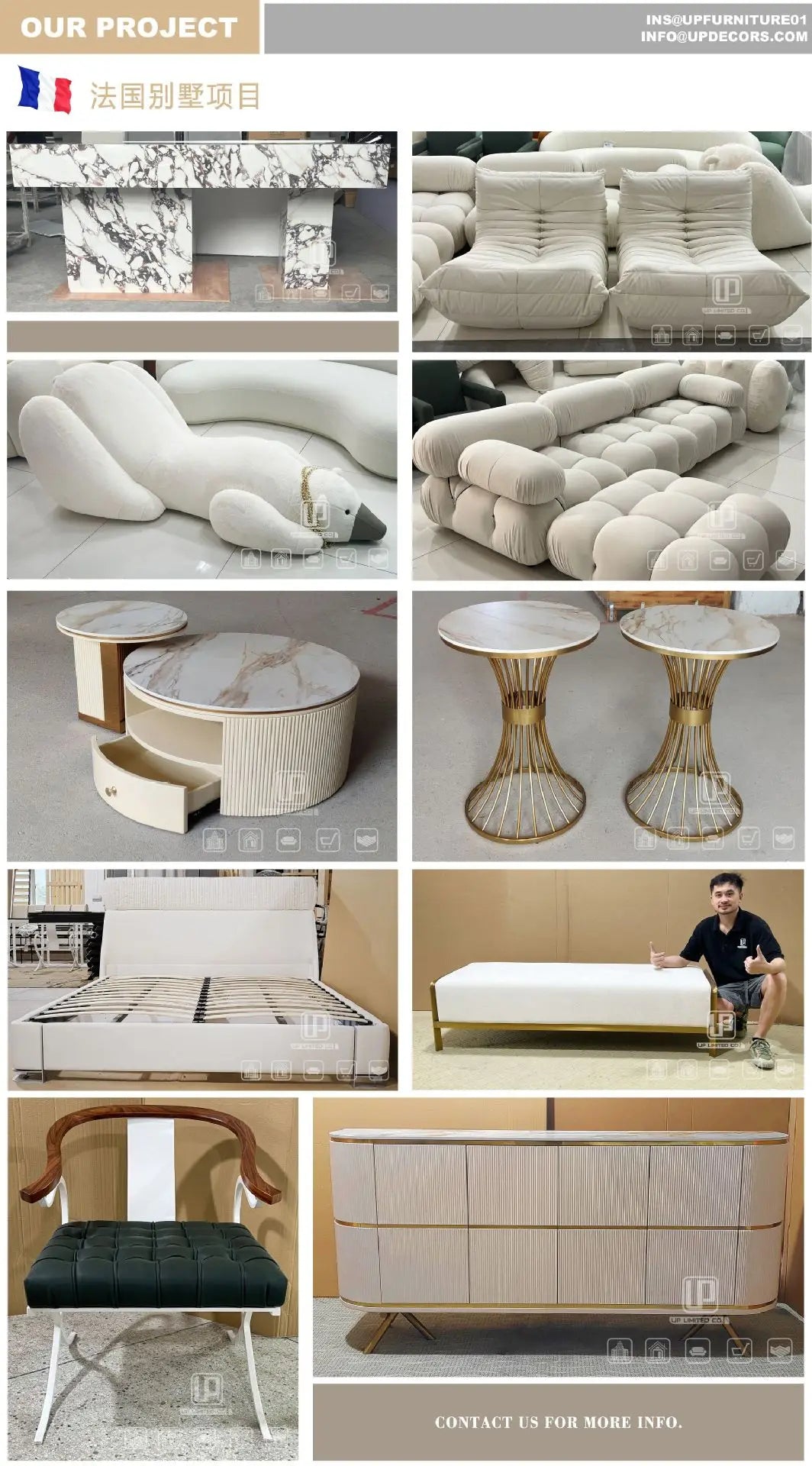 Modern popular light luxury leather full leather villa home improvement living room sofa 1 + 2 + 3 sofa combination set