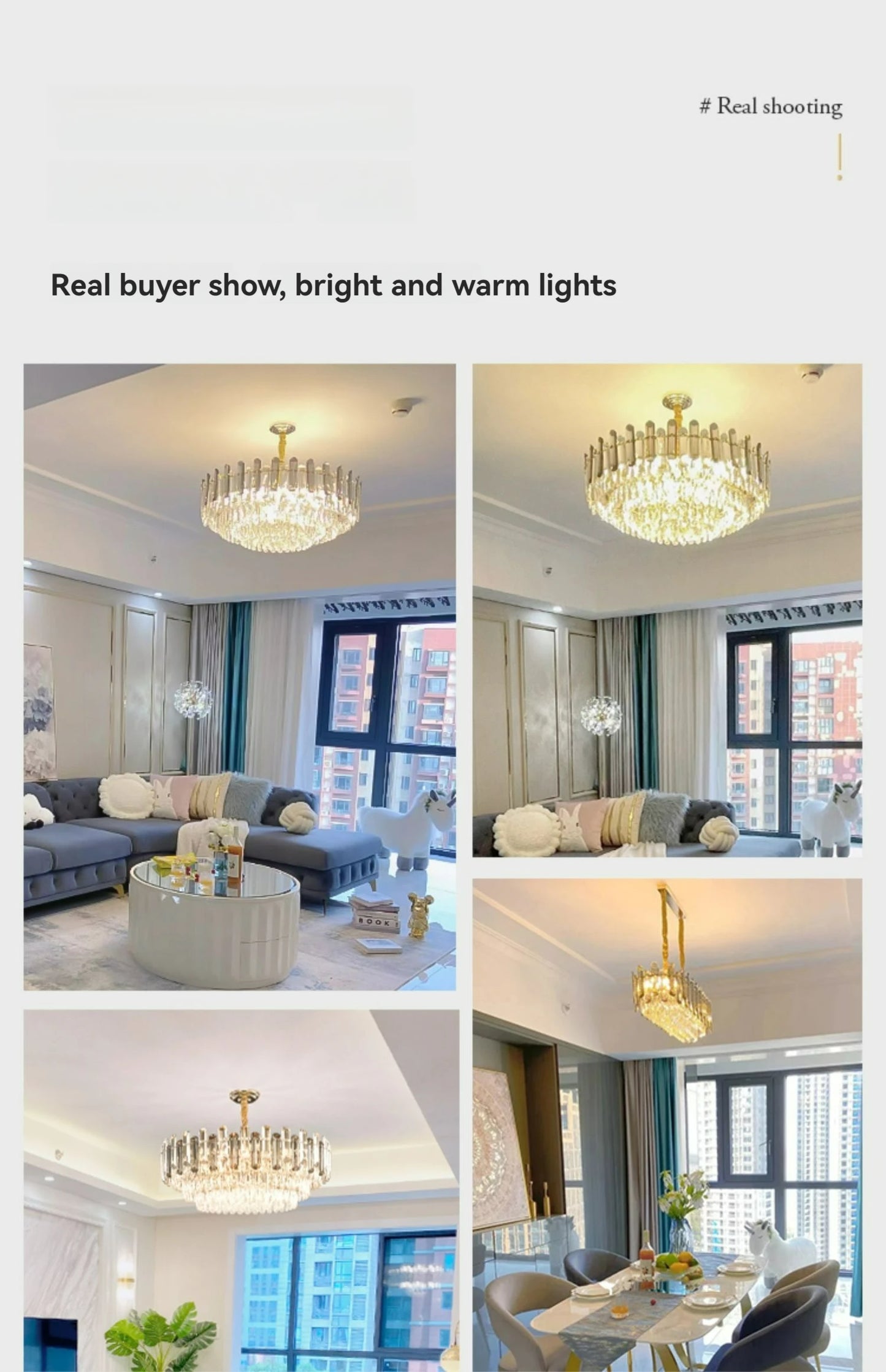 Post-modern Simple and Luxurious Crystal Chandelier Living Room Lamps Dining Room Decoration Household Led Indoor Lighting