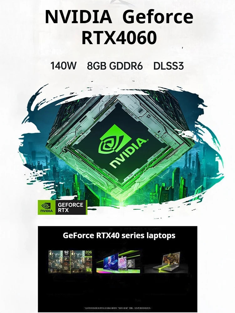 MECHREVO 15Pro 15.3 Inch Geforce RTX 4060 AMD R7-8745H DDR5 180Hz 2.5K Wifi6 BT5.3 16GB 1TB Gaming Gamer Notebook Laptop