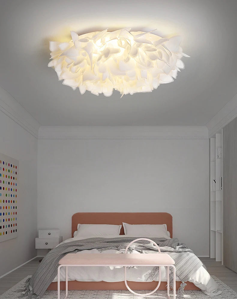 Nordic Luxury Fashion Petal Iron PVC LED Decor Home Atmosphere Ceiling Light Bedroom Foyer Dining Room Lighting Fixtures