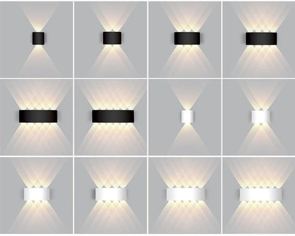 Aluminum LED Wall Lamp Waterproof IP65 Outdoor Garden Lights 8W 12W Interior Wall Light for Bedroom Living Room Stairs Lighting