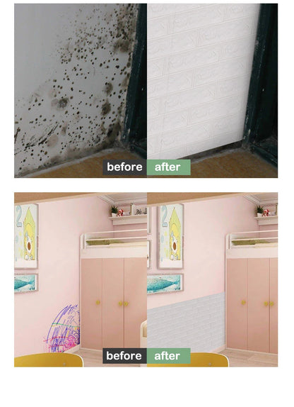 1-30Pcs 35cmx30 3D Wall Panels Stickers Wallpaper DIY Waterproof for Living Room Bedroom Kitchen Background Decoration