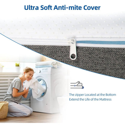Bigzzia Hybrid Memory Foam Spring Mattress Double 25cm Hydro Memory Foam Spring Coil Mattress Body Support Spinal Alignment
