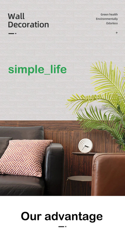 1-30Pcs 35cmx30 3D Wall Panels Stickers Wallpaper DIY Waterproof for Living Room Bedroom Kitchen Background Decoration