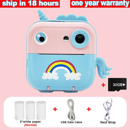 Digital Children Camera For Photography Instant Print Photo Kids Camera Mini Thermal Printer Video Educational Toys Gift