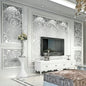 53cm European Style Acanthus Leaf Non-self-adhesive 3D Bedroom Living Room TV Background Wall Non-woven Hook Flower Wallpaper