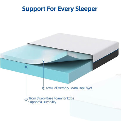 Bigzzia Hybrid Memory Foam Spring Mattress Double 25cm Hydro Memory Foam Spring Coil Mattress Body Support Spinal Alignment