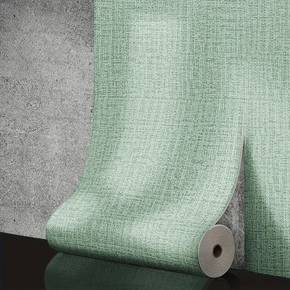 50cmX10m Linen 3D Foam Self-adhesive PVC Solid Color Thickened Waterproof Background Wall Renovation Wallpaper Wall Stickers