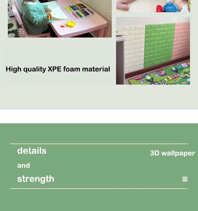 1-30Pcs 35cmx30 3D Wall Panels Stickers Wallpaper DIY Waterproof for Living Room Bedroom Kitchen Background Decoration