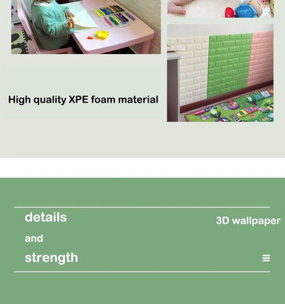 1-30Pcs 35cmx30 3D Wall Panels Stickers Wallpaper DIY Waterproof for Living Room Bedroom Kitchen Background Decoration