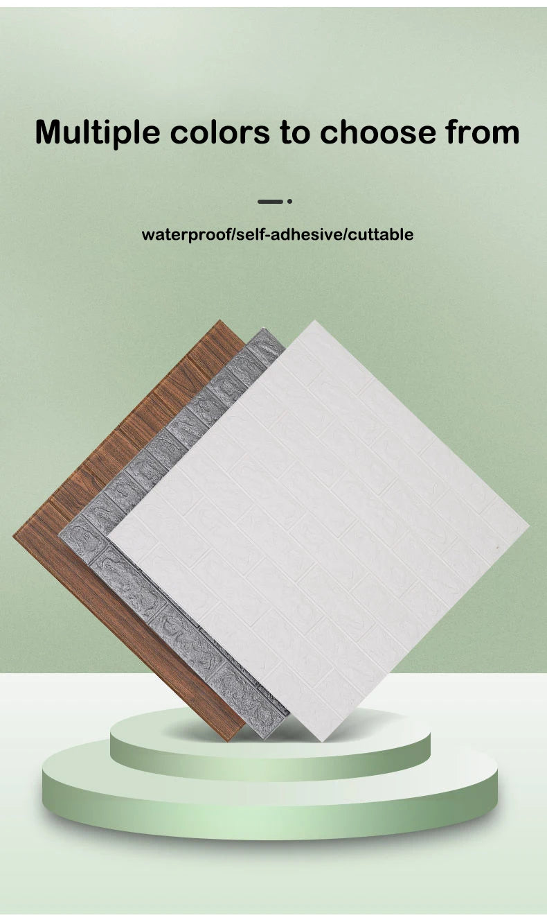 1-30Pcs 35cmx30 3D Wall Panels Stickers Wallpaper DIY Waterproof for Living Room Bedroom Kitchen Background Decoration