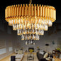 Gold Modern Crystal Chandeliers 5-Tier K9 Round Light Gold Crystal Chandeliers